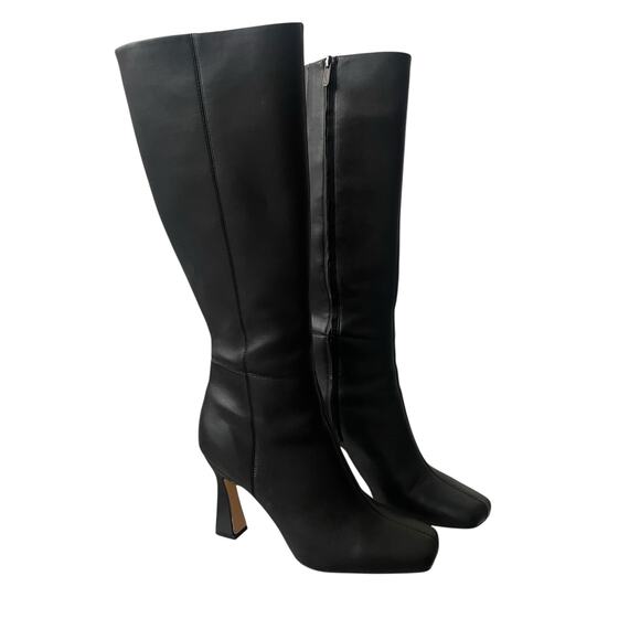 Sam Edelman Circus NY Emmy Tall Boots Square Toe Zip Up in Black Size 9 1/2 - Picture 1 of 8